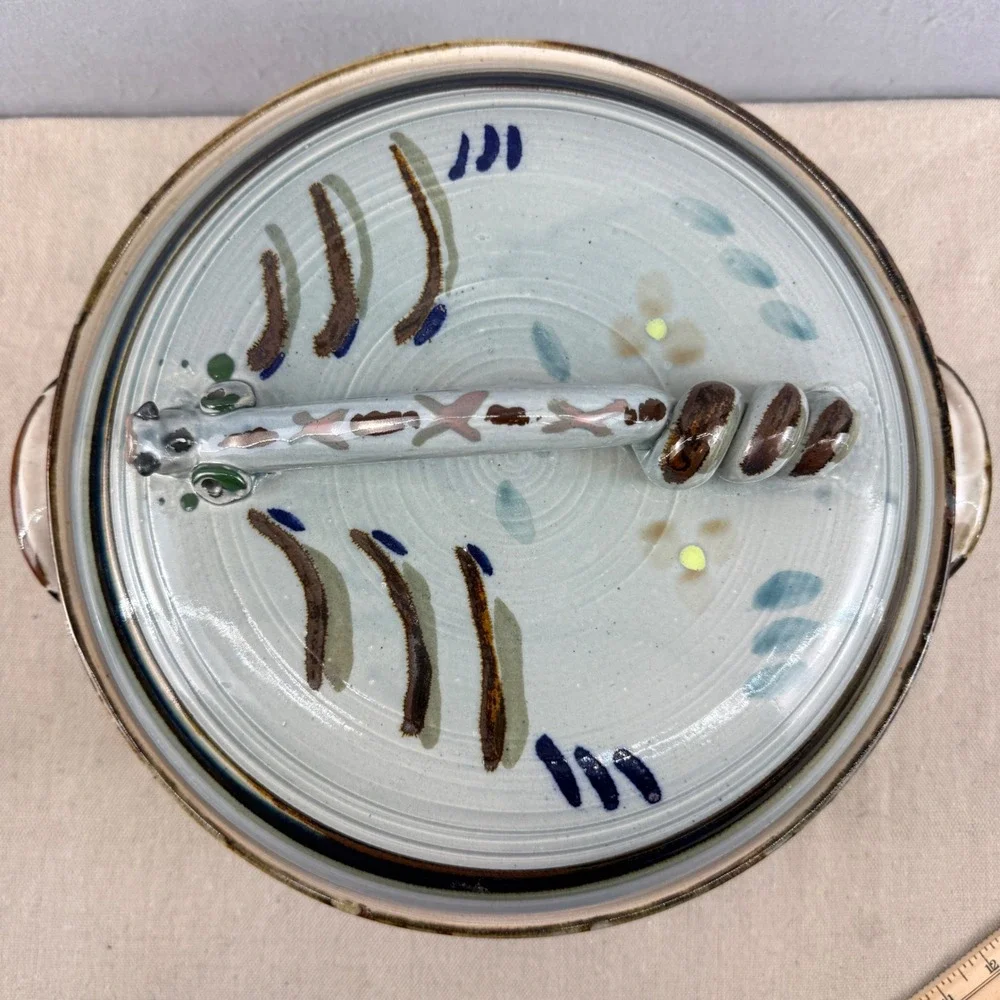 Bill Brigham Cowtown Pottery‎ Rattlesnake Casserole Dish Studio Stoneware Texas